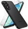 caslord Hülle für Samsung Galaxy A56 5G mit 3 Stück Panzer Schutz Glas, [Kameraschutz] [Stoßfest] Handyhülle, Matt Durchscheinende Rückseite Anti-Fingerabdruck Schutzhülle Case, Schwarz