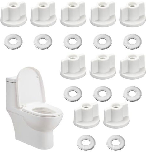 10 Sätze Wc-Sitz Rückenmutter Unterlegscheiben Set,M6 Gewinde Rückenmutter Und Unterlegscheiben Set,Wc Sitz Befestigung,Wc Sitz Befestigung Von Oben Für Oben Montierte Wc-Sitz Scharniere
