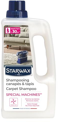STARWAX - Shampoo per moquette e divani – Formula concentrata – Non schiumogeno – Senza risciacquo – Compatibile con macchine portatili – 1L