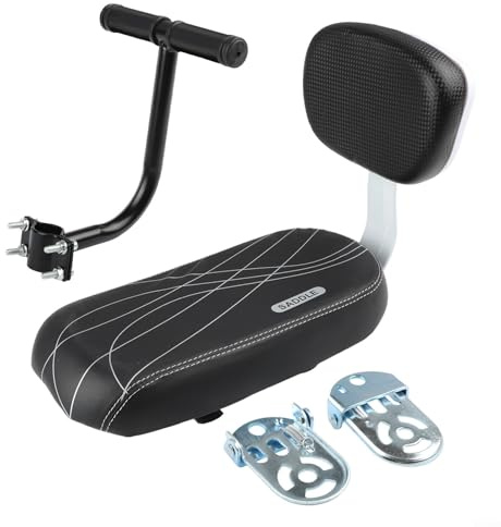 Sella posteriore per bicicletta con schienale, maniglia e pedali per mountain bike comfort e supporto combinati (senza)