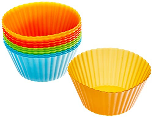 Lacor - 66745 - Ensemble de 12 moules à muffins | Silicone | Sans BPA | Pour le four | Pour friteuse à air | Confiserie | Réutilisable | Ø 7 cm