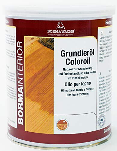 BORMA Grundieröl Halb Öl Holzöl zum abtönen des Holzes 1 Liter - 63 Nussbaum dunkel