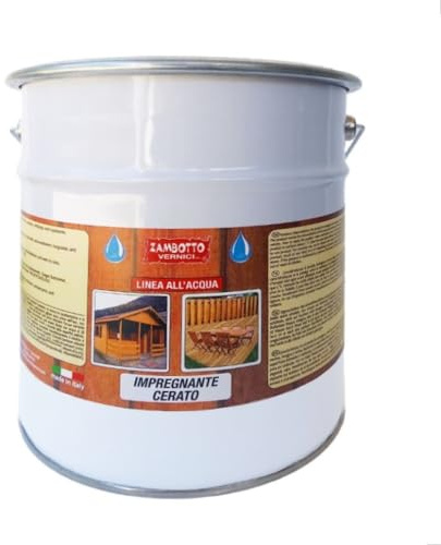 ZAMBOTTO VERNICI Impregnante cerato all'acqua per legno interni ed esterni in varie colorazioni (2.5 l (Confezione da 1), 221 - Bianco)