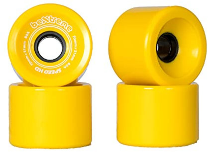 Ruedas Longboard BeXtreme Speed 78A Color Amarillo marbol. Medidas Ruedas monopatin 70x51mm polivalentes para Cruising, Freestyle, Dancing, Downhill. Ruedas Grandes Skateboard Cruiser Labio Angular
