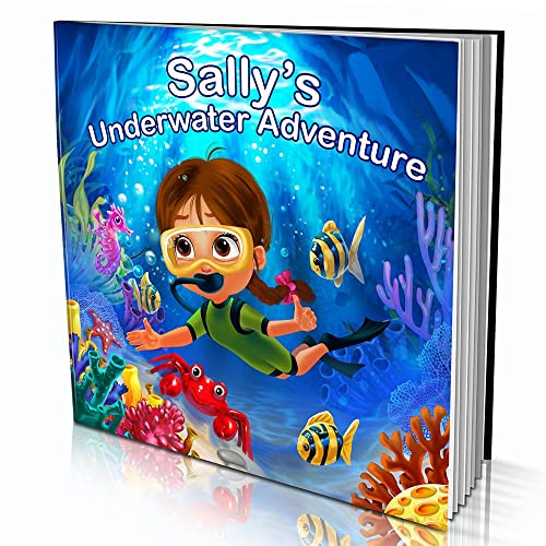 Personalised Story Book by Dinkleboo - The Underwater Adventure - for Kids Aged 0 to 8 Years - A Story About Exploring The Sea and Meeting Magnificent Sea Creatures – 20x20cm Soft Cover
