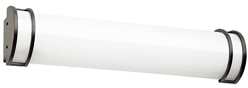 Diodesy- Modern Bathroom Vanity LED Light 24 Inch Half-Cylinder Wall Bar Fixture Over Mirror Oil Rubbed Bronze 10W/20W/25W 2162 Lumens 30K/40K/50K Color Selectable 120-277V ETL Rated- for Cabinets