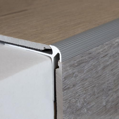 PROVISTON Profilo angolare e bordo per scale | alluminio | 40 x 30 x 2700 mm | argento | profilo metallico | profilo per scale