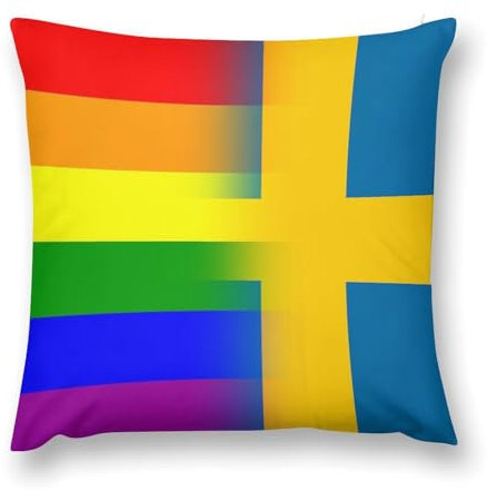 LGBT Pride - Federa per cuscino stampata con bandiera svedese, per donne e uomini, 40,6 x 40,6 cm