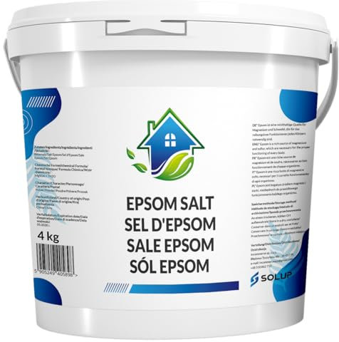 SOLUP Epsom Salz 4 KG I Badesalz I Bittersalz I Dead sea Salt I Bittersalz zur Darmreinigung I Natürliche Bittersalz zum Entspannen I 100% reines Magnesiumsulfat I Magnesium Sulfat Badesalz Natur