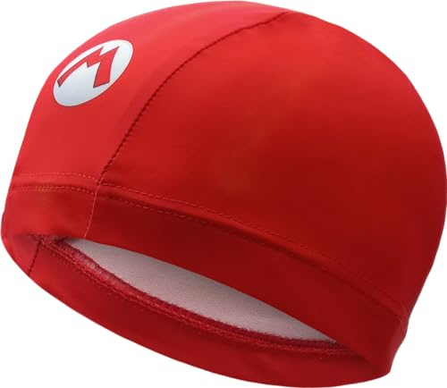 IMSPIRA Gorro Natacion Tela S Nino Fontanero Rojo Azul Gorra Piscina Unisex Entrenamiento Junior Gorros Piscina Divertidos Deporte acuatico aquagym Accesorios Waterpolo Familia Diversion