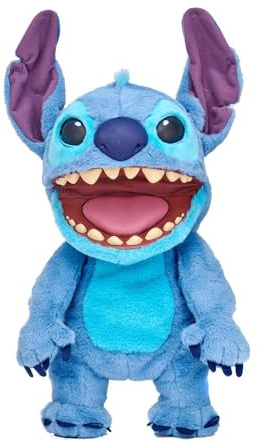 Disney Stitch Puppetronic by Real FX de Lilo & Stitch, Peluche Electrónico de 45 cm, 100+ Combinaciones de Acciones y Sonidos, Juguete Realista con Sensores y Reacciones, 6+ años, Famosa (TTC29000)