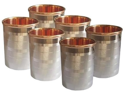 BRACOP® Lot de 2 Verres à Boire en cuivre Pur pichet en cuivre Verre à Cocktail Tasse Ayurveda Moscow Mule pour la Maison Le Bureau l'hôtel Les Voyages gobelet cuivre Pur gobelet à Eau chope à bière