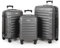 MoFut Koffer Set 3-Teilig Hartschale | Leicht ABS-Reisekoffer Set mit 360°-Spinner-Rollen, Gepäck-Sets mit 3 Stelige-Zahlenschloss & Teleskopgriff | Luggage Set (M-L-XL, Dunkelgrau)
