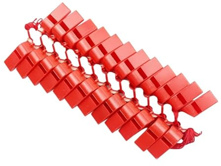 Rockreyoa Lot de 6 sifflets colorés en plastique - Sifflet de sport - Sifflet d'arbitre de dessin animé - Sifflet de sport avec sifflet de sport réglable - Rouge