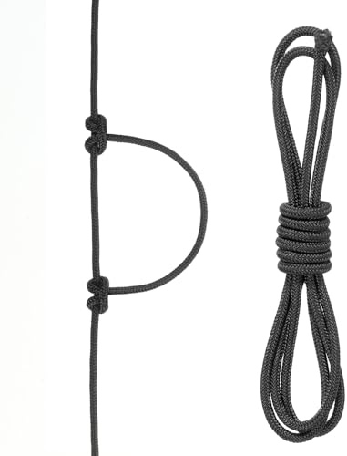 PATIKIL Arco D Loop Cuerda 2 FT, Material de Liberación de Cuerda D Loop para Arco Compuesto, Anillo de Hebilla de Cierre de Nock para Cuerda de Arco, Negro