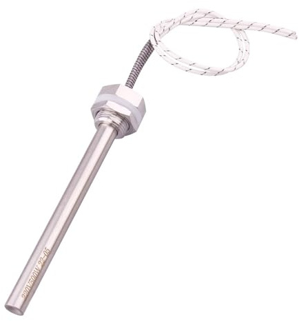 Riscaldatore a cartuccia immerso da 1/2 con controdado, elemento riscaldante da 220 V, 800 W/1 KW, riscaldatore tubolare per tubi dell'acqua (1 kW 12 x 250 mm)