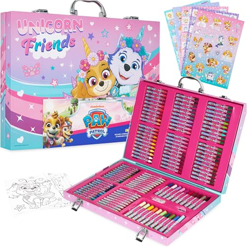 Get Trend Patrulla Canina Set Creativo para Niños 137 Piezas, Lápices de Colores, Ceras, Rotuladores Lavables y Accesorios, Kit Dibujo, Colorear y Manualidades, Regalo Niña Creativo