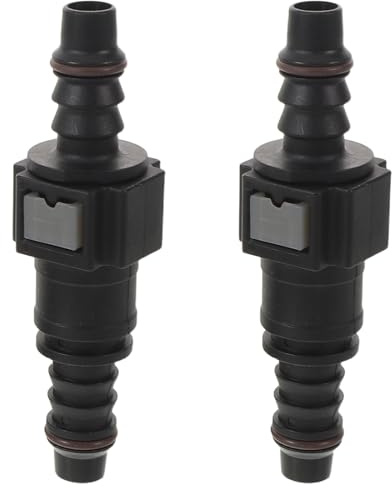 HEMOTON Set da 2 Connettori Rapidi per Tubo Carburante in Plastico Nero, Adattatori Dritti da 7,89mm a 8mm Installazione Veloce e Sostituzione Facile per Auto