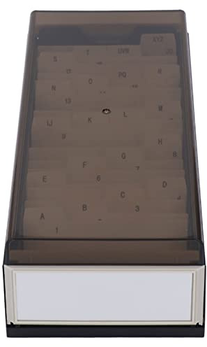 Zunate Organisateur de Fichiers de Cartes A-Z à 800 Emplacements |Porte-Cartes de Visite Extensible avec Couvercle Transparent élevé pour le Bureau (BLACK)