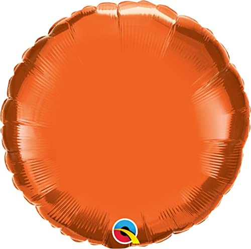 Unique Party- Globo foil helio redondo, Color naranja, 45 cm (53371) , color/modelo surtido
