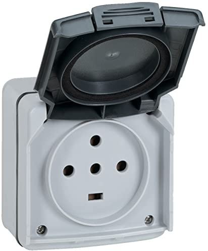 Legrand 091657 Prise Étanche Plexo Complet Saillie, 3P+T+N, 20A, IP55, Gris