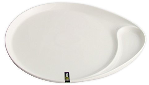 FranquiHOgar Fuente de porcelana blanca OVUM 33 cm - perfecta para queso y embutido