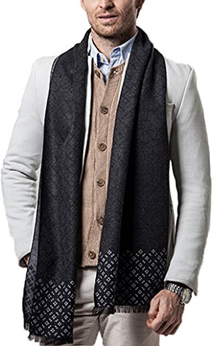 Panegy Echarpe Homme Hiver Longue en Cachemire d'imitation ¨¤ Carreaux Chaude avec Franges Epaisse Doux 180 * 30cm