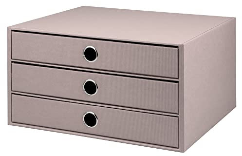 Rössler Papier 1524452493 - S.O.H.O. 3er Schubladenbox für DIN A4, mit Griffloch, Taupe, 343 x 250 x 185 mm, 1 Stück