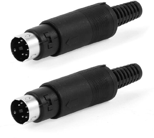uxcell® Computer DIN 6 Pins Male S-Video Adapter Sockets Connnector 2 Pcs