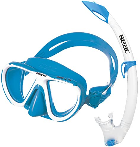 SEAC Set Bella Color, Diving mask and Snorkel Set for Kids, Light Blue, Junior (0890051080000A)
