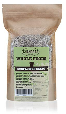 Chandra Whole Foods – Raw Sunflower Seeds 350G – Low-Carb High Fibre Sunflower Seeds to Eat, for Baking, Cooking, Cereals & Smoothies - Gluten-Free & Keto, Rich in Protein, Vitamins & Nutrients