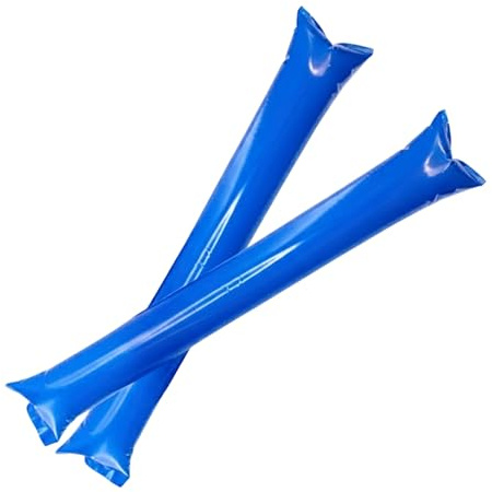FUN FAN LINE - Pack 100 Pairs of Reusable Inflatable Clapping Sticks | Loud Thunder Sticks for Parties Football and Events | Sports and Celebrations Party Favors | Bam Bam Noisemaker (Blue)
