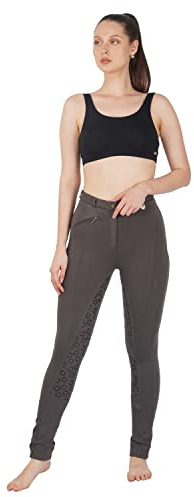 Avon Equine Pantalon d'équitation en silicone pour femme avec assise complète,Tissu coton/lycra de qualité supérieure,Bleu marine ou noir, gris, UK 10 (28-Inch)