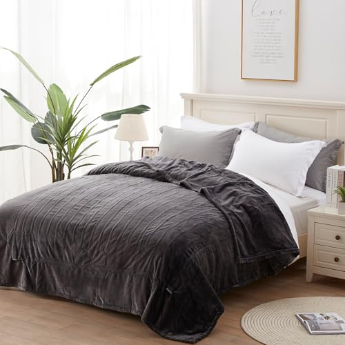 Westinghouse Heated Electric Twin Blanket - Soft Flannel Heating Blanket with 10 Heating Settings & 1-12 Hours Auto-Off Timer, Overheat Protection, Machine Washable (62x84, Charcoal)