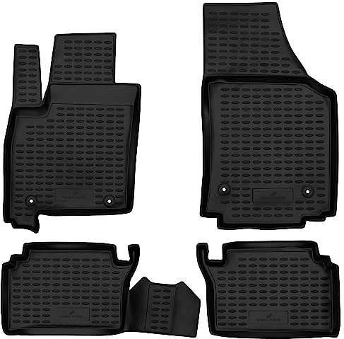 WALSER XTR Gummi Fussmatten Auto für Opel Meriva A (X03) 2003-2010, 100% passgenaue Auto Fußmatten, robuste Universal Fußmatte Auto, Gummimatten Auto, Auto Fussmatten Gummi