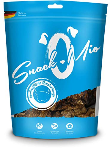 SnackOMio, Snack per Cani di qualità Superiore, Eccellente polmone di Manzo, Senza Cereali, 1 Confezione da 500 g