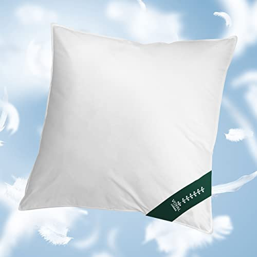 VOYAL LINNEN Wolkenpolster – Premium Daunenkissen 80x80 cm, besonders gut für Seitenschläfer, gut gefülltes für Allergiker geeignetes Kopfkissen 80x80 – 1200g Füllung aus höchster Daunenqualität