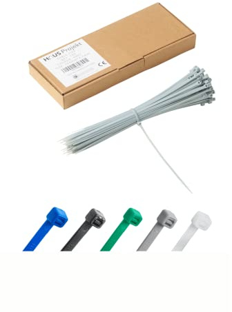 Kabelbinder 100 Stück Grau, 200 mm x 2,5 mm, UV-Beständige Mehrzweck-Kabelbinder für den Einsatz im Außen- und Innenbereich, Kabelmanagement für Haus, Büro, Garten, Garage, Werkstatt, Zäune