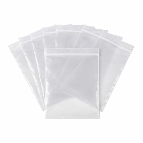 400 Zip Seal Bags Clear Plastic Zip Lock Food Storage, Small Plastic Pouches with Zips, Self Seal, Resealable Packaging for Freezer, Jewellery, Medicine, Office, Mailing and Craft Use 8 x 11 Inch
