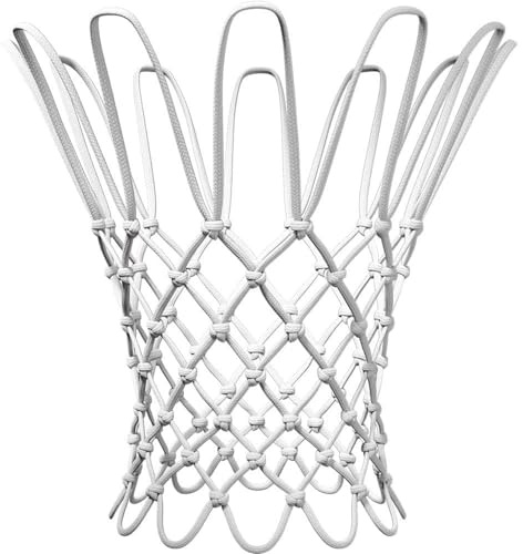 Klink - Rete da Basket di Ricambio per Interni ed Esterni, Resistente alle Intemperie, Adatta a Canestri Standard, 12 Passanti, Materiale Polipropilene - Colore Bianco, Taglia M