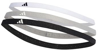 adidas Unisex Hairband 3-Pack, Black/Grey Two/White, M