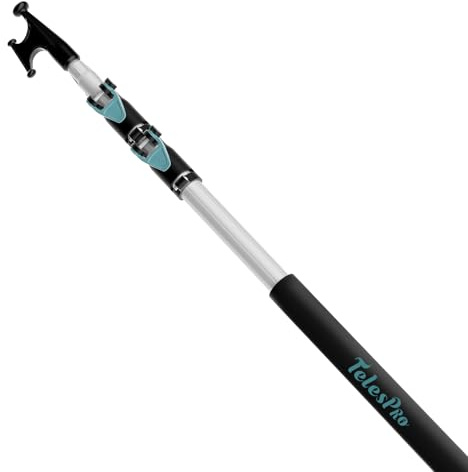 TelesPro 5-12FT 3-Stage Telescopic Aluminum Pole Boat Hook: Versatile Docking Pole for Easy Boat Handling, Sturdy and Durable Design, Ideal for Pushing and Pulling Boats in Any Water Conditions