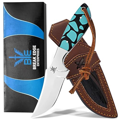 BE BREAK EDGE,Handmade Cowboy Knife for Men & Women,Outdoor Camping Hiking Knife,Stainless Fixed Blade 7.5’’ Gift for Boy Friend, Full tang knife