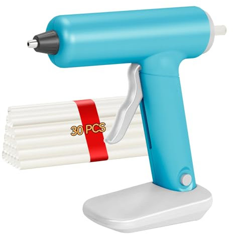 HHYSSG Pistola de Silicona Inalámbrica de Litio, 30 Barras de Pegamento, Calentamiento Rápido, Recargable por Type-C, Pistola de Pegamento de Apagado Inteligente, Perfecta para Artes de DIY