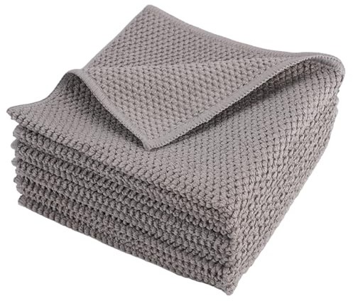 6 Unidades Paños de Cocina 30x30cm, Altamente Absorbente Trapos de Cocina, Secado Rápido, Paños de Limpieza de Microfibra para La Limpieza de La Cocina, el Lavado de Platos y La Limpieza del Coche