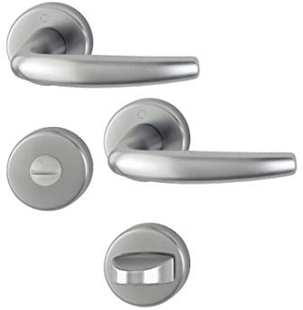 HOPPE Türgriff (Rosette) duraplus Atlanta, Aluminium stahl für innen, Bad/WC-Garnitur, m.Olive