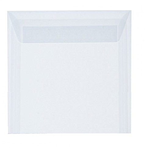 Paper24 50 Quadratische Briefumschläge - Transparent - 220 x 220 mm 22 x 22 cm - selbstklebend mit Abziehstreifen - 120 g/m²