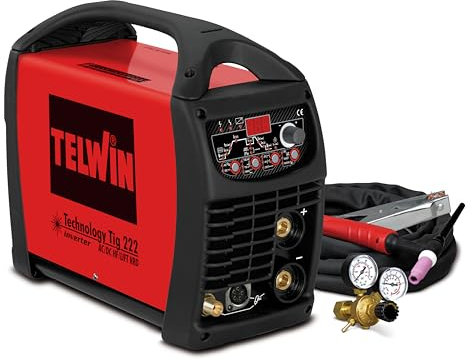 TELWIN 852054 Telwin Modelo Technology Tig 222 AC/DC-HF/Lift VRD Soldadora Inverter TIG, 430mm x 170mm x 340 mm