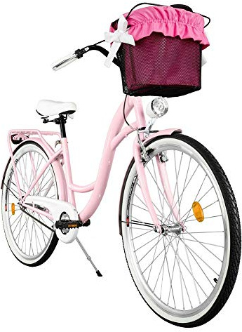 Milord. 2018 Comfort Bike con Cesto, Bicicletta da Città Donna, 1 velocità, Rosa, 26