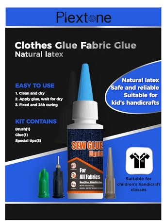 Plextone Sew Glue Liquid Fabric Klebstoff, kein Nähen, einfach zu klebendes Denim Sealer Carpet Tape und wasserdichte Gardinen
